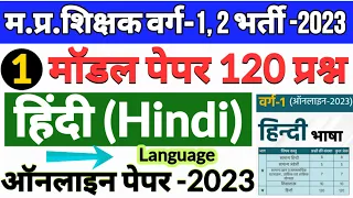 MPTET 2023 | हिंदी भाषा मॉडल पेपर 120 प्रश्न | mp tet varg 1 hindi model paper | mp varg 2 hindi