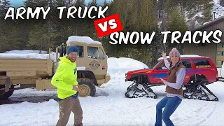 MASSIVE Army Truck VS Snow Tracks (Epic Hill Climb)