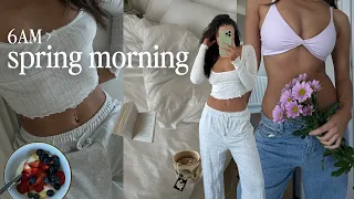 spend a 6am spring morning with me | pilates, cafe working, reading