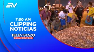 Desechos de camarón se regaron en el Puente de la Unidad Nacional  | Televistazo | Ecuavisa