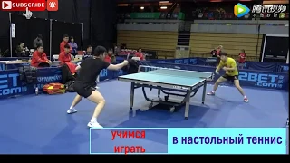 Ma Long training with Fan Zhendong. Forehand and backhand topspin training.