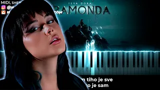Teya Dora - Ramonda piano karaoke instrumental cover tekst - eurovision 2024 serbia