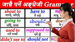 English Grammar with Hamro English Guru Modal Verbs Should, Must, Have to, Supposed to, Suppose