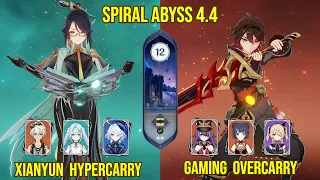 NEW ABYSS - C2 Xianyun Hypercarry & C6 Gaming Overcarry | 4.4 Spiral Abyss Floor 12 Genshin Impact |