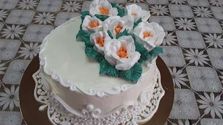 Торт с новыми цветами