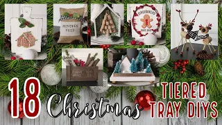🎄18 FARMHOUSE CHRISTMAS TIERED TRAY DIYS!!~Rustic and Adorable Tiered Tray DIYS for Christmas