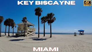 Driving and Walking Key Biscayne, Miami - Crandon Beach 4K