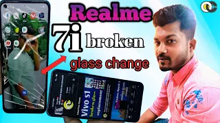 Realme 7i broken glass replacement, realme 7i display replacement