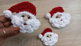 🎄Santa Claus a crochet aplicaciones #navidadcrochet #amigurumi
