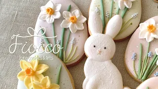 Cookie Decoration | How to pipe sweet sugar daffodils to decorate Easter eggs