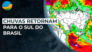 Chuvas retornam para o Sul do Brasil e RS pode receber mais de 200mm nos próximos dias