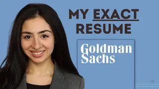 Best Finance Resumes and Cover Letters || Part 1 - My EXACT Goldman Sachs Resume