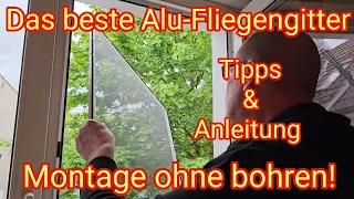 Das beste Alu-Insektenschutz-Fenster ohne bohren mit ANLEITUNG: Fliegengitter, Mückenschutz,Mosquito