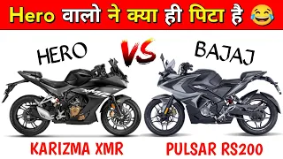 Hero वालो ने क्या ही पिटा है 😜 hero karizma xmr vs bajaj pulsar rs 200 - full detailed comparison !