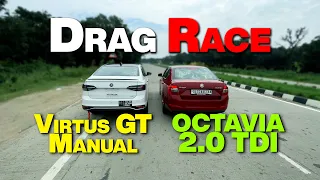 #21 Virtus GT Manual vs  Octavia 2.0 TDI Auto Drag Race | Dragstar MotoVlogs |