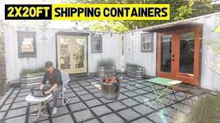 2x20ft SHIPPING CONTAINER HOMES! Shipping Container Tiny House Tour!