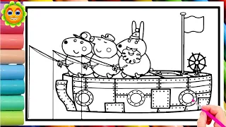 Peppa Pig Family on ship ||  Peppa Pig Official Full Episodes ||  Peppa Pig coloring pages