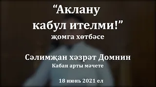 "Аклану кабул ителми!" җомга хөтбәсе. Сәлимҗан хәзрәт Домнин