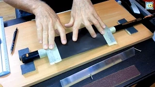 Installing a Calfskin Black Leather Wrap on a Pool Cue - Part 1 - Grip Cuir sur Predator Sport Cue