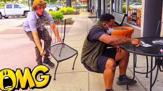 Ultimate Chair Pulling Pranks Compilation Funny Public Pranks RebelTV 2021-PART 17 😂🔥😹