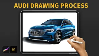 Sketch A Car with Procreate App【2020 Audi E-Tron】