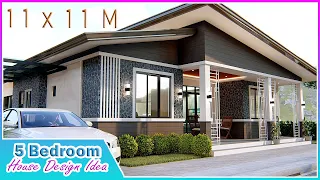 HOUSE DESIGN IDEA |  5 Bedroom | 11 X 11 Meters Bungalow House