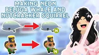 Making *NEON* Beluga whale and Nutcracker squirrel! in Adopt Me! | Both look so majestic 🤩 #adoptme