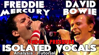 DAVID BOWIE AND FREDDIE MERCURY - Under Pressure - Isolated Vocals - Analysis and Tutorial