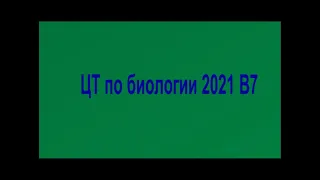 ЦТ по биологии 2021 В7