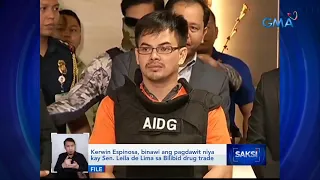 Kerwin Espinosa, binawi ang pagdawit niya kay Sen. Leila de Lima sa Bilibid drug trade | Saksi