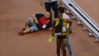 Buzz  Chinese Cameraman falls on Usain Bolt with segway after Men's 200m Final IAAF 2015