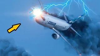 passenger plane crash after lightening struck in Bad weather -(GTA 5 AIRPLANE movie)