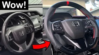 This Mod is 100% Worth It!!! Honda Civic Steering Wheel Install DIY 10th Gen 2016-2021