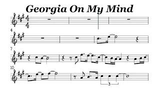 Georgia On My Mind Bb Instruments Sheet Music Backing Track Play Along Partitura