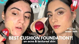 TESTING VIRAL RED CUSHION FOUNDATION ON ACNE/TEXTURED SKIN | TirTir Review + 12 Hour Wear Test