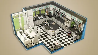 Black & White Kitchen ☕  The Sims 4: Stop Motion | NO CC