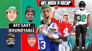 AFC East Roundtable JETS BEAT DOLPHINS | NFL Week 5 Recap & Week 6 Preview