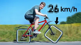 Fahrrad mit 4-eckigen Rädern bauen! :D