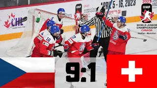 ČESKO VS ŠVÝCARSKO ČTVRTFINÁLE MISTROVSTVÍ SVĚTA V HOKEJI U20 2023