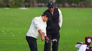 TIGER WOODS + CHARLIE WOODS - RANGE SESSION - PNC Championship 2022