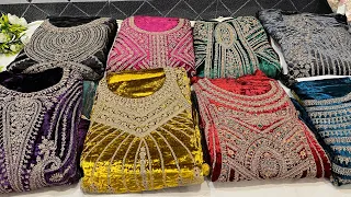 VELVET DRESS (Makhmal) heavy embroidery. Partywear velvet suits. New velvet dress. +91-7051012285