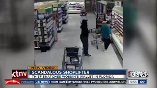 Woman steals wallet at grocery store