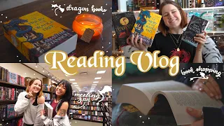 READING VLOG | reading popular tiktok dragon books, book shopping & meeting jan! 🐉✨☁️