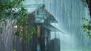 Sleep Very Well on Rainy Night | Heavy Rainstorm & Mighty Thunder on Farmhouse | Nature White Noise