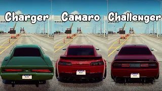 NFS Heat: Dodge Charger vs Chevrolet Camaro Z28 vs Dodge Challenger SRT8 - Drag Race
