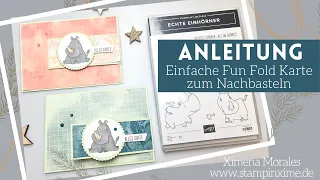 Anleitung: Einfache Fun Fold Karte mit dem Stempelset Echte Einhörner von Stampin' Up!