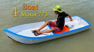 Chế thuyền câu từ xốp sử dụng 4 Motor 775 | DIY Boat Motor 775
