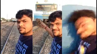 crazy boy makes selfie with a train coming, see what has happened