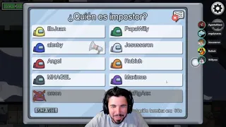 Fargan olvida mutear el micrófono cuando lo matan en Among us en directo de willyrex