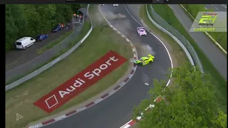 PORSCHE 911 GT3 R CRASH AT 260 km/h 24H Nürburgring 2022 Manthey Racing